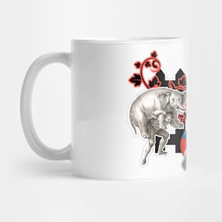 Elephant in the circus with colorful ball Mug